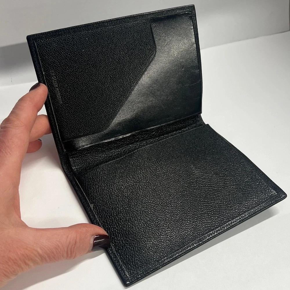 English Morocco 1960’s Pebbled Leather Mens Biforld Wallet Passport Holder